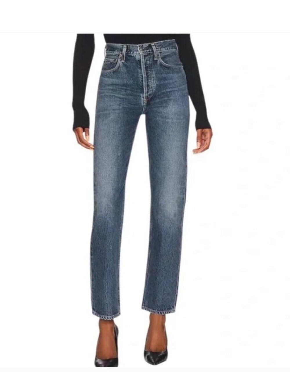 Agolde Pinch Waist Button Fly Organic Cotton High Waisted Jeans